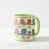 Cute Owls on Branches Mok (Voorkant rechts)