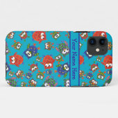 Cute Owls on Turquoise Blue Background Case-Mate iPhone Case (Achterkant (horizontaal))