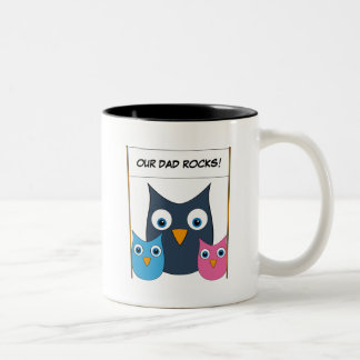 Cute Owls - "Onze vader rotst!" -Vaderdag Tweekleurige Koffiemok