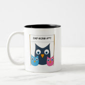 Cute Owls - "Onze vader rotst!" -Vaderdag Tweekleurige Koffiemok (Links)