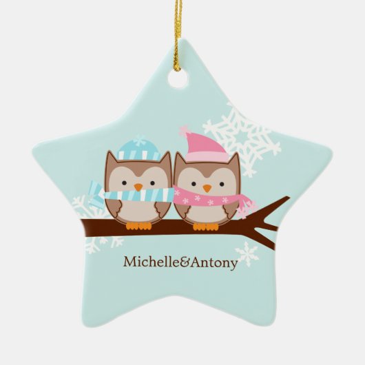 Cute Owls Ornaments Keramisch Ornament (Voorkant)