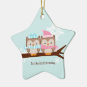 Cute Owls Ornaments Keramisch Ornament (Links)