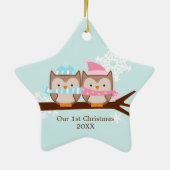 Cute Owls Ornaments Keramisch Ornament (Achterkant)
