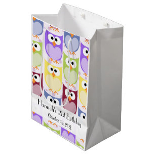 Cute Owls, Owl Pattern, Colorful Owls, Birthday Medium Cadeauzakje