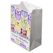 Cute Owls, Owl Pattern, Colorful Owls, Birthday Medium Cadeauzakje (Achterkant Gekanteld)