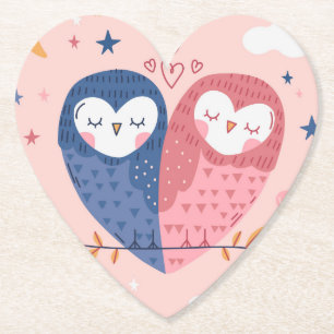 Cute Owls Paper Onderzetter