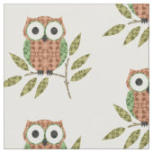 Cute Owls Pattern Fabric Stof (Close Up)
