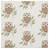 Cute Owls Pattern Fabric Stof (Swatch)