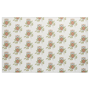 Cute Owls Pattern Fabric Stof