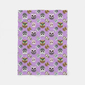 Cute Owls Pattern op Paarse achtergrond Fleece Deken (Voorkant)