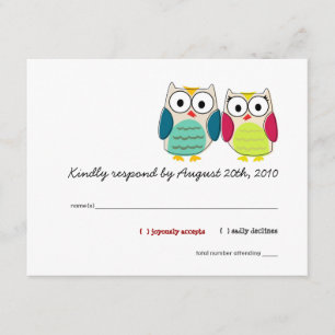 Cute Owls RSVP-kaarten RSVP Kaartje