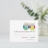 Cute Owls RSVP-kaarten RSVP Kaartje (Staand voorkant)