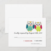 Cute Owls RSVP-kaarten RSVP Kaartje (Voorkant / Achterkant)