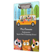 Cute Owls School Bus Personalized Teacher Klembord (Links)