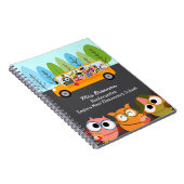 Cute Owls School Bus Personalized Teacher Notitieboek (Rechterzijde)