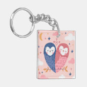 Cute Owls Sleutelhanger (Voorkant Links)