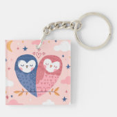 Cute Owls Sleutelhanger (Achterkant)