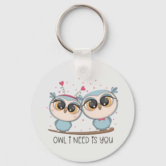 Cute Owls Sleutelhanger (Voorkant)