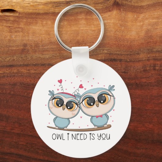 Cute Owls Sleutelhanger (Achterkant)
