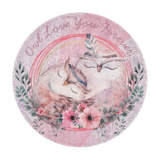 Cute Owls Snijplank (Voorkant)