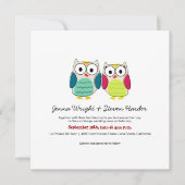 Cute Owls, Square Wedding Invitation Kaart (Voorkant)