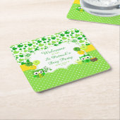 Cute Owls St Patrick's Day Party Kartonnen Onderzetters (Schuin)