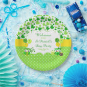 Cute Owls St Patrick's Day Party Papieren Bordje (Feest)