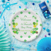 Cute Owls St Patrick's Day Party Papieren Bordje (Feest)