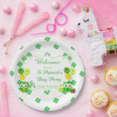 Cute Owls St Patrick's Day Party Papieren Bordje (Feest)