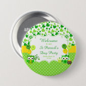 Cute Owls St Patrick's Day Party Ronde Button 7,6 Cm (Voorkant /achterkant)