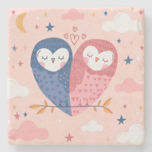 Cute Owls Stenen Onderzetter