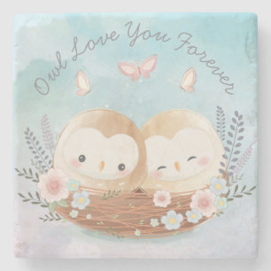 Cute Owls Stone Onderzetter