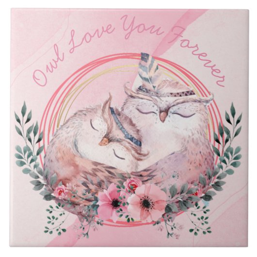 Cute Owls Tegeltje (Voorkant)