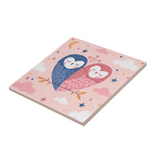 Cute Owls Tegeltje (Zijkant)
