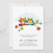 Cute OWLS Thmed Wedding Blue Sinaasappel (Voorkant)