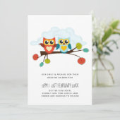 Cute OWLS Thmed Wedding Blue Sinaasappel (Staand voorkant)
