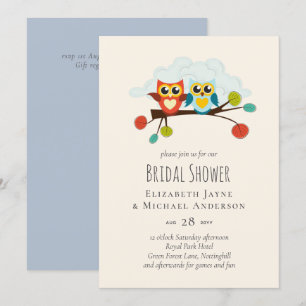 Cute OWLS Thmed Wedding Blue Sinaasappel