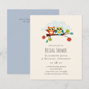 Cute OWLS Thmed Wedding Blue Sinaasappel