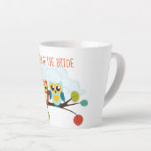 Cute OWLS Thmed Wedding Blue Sinaasappel Latte Mok (Rechterhoek)