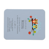 Cute OWLS Thmed Wedding Blue Sinaasappel Magneet (Horizontaal)