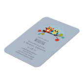 Cute OWLS Thmed Wedding Blue Sinaasappel Magneet (Linkerzijde)