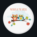 Cute OWLS Thmed Wedding Blue Sinaasappel Magneet<br><div class="desc">Twee schattige Eigenaars,  een koppel met een uil op dit schattige bruiloft. Een deel van een groter collectie met het thema bruiloft,  dat bruiloft- en bruidsfeesten,  pasgetrouwde cadeaus,  uitnodigingen,  sparen datums,  rsvps,  cadeautjes- en gunstlabels,  stickers en nog veel meer omvat.</div>