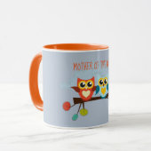 Cute OWLS Thmed Wedding Blue Sinaasappel Mok (Voorkant links)