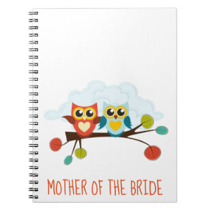 Cute OWLS Thmed Wedding Blue Sinaasappel Notitieboek
