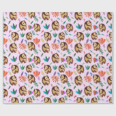 Cute Owls Valentine's Day Wrapping Paper Cadeaupapier (Vlak)