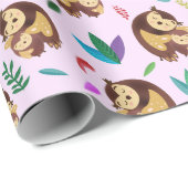 Cute Owls Valentine's Day Wrapping Paper Cadeaupapier (Rol Hoek)