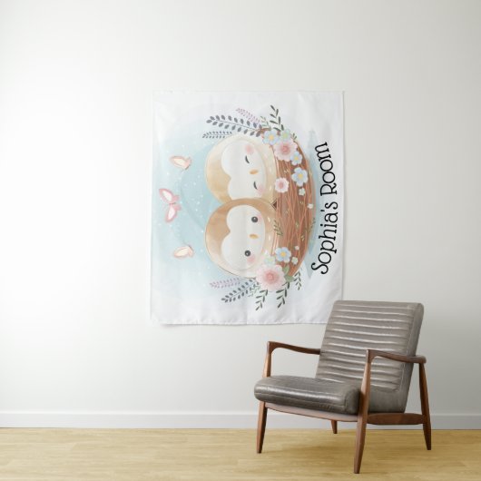 Cute Owls Wandkleed (In situ)