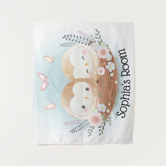 Cute Owls Wandkleed (Voorkant)