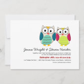Cute Owls Wedding Invitation Kaart (Voorkant)