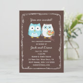 Cute Owls Wedding Shower voor Bride en Groom Kaart (Staand voorkant)